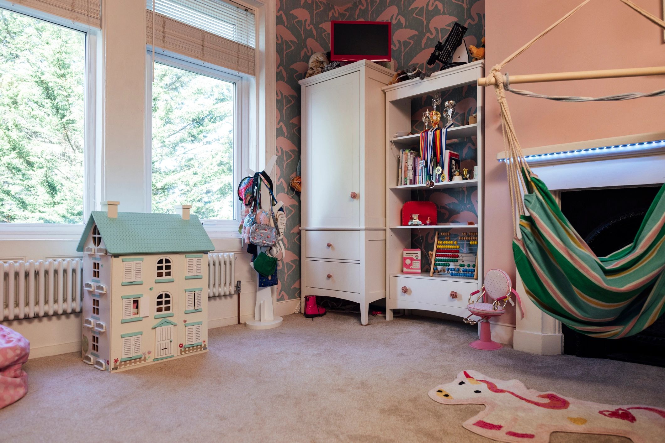 Colorful playroom with child-friendly furnishings and toys