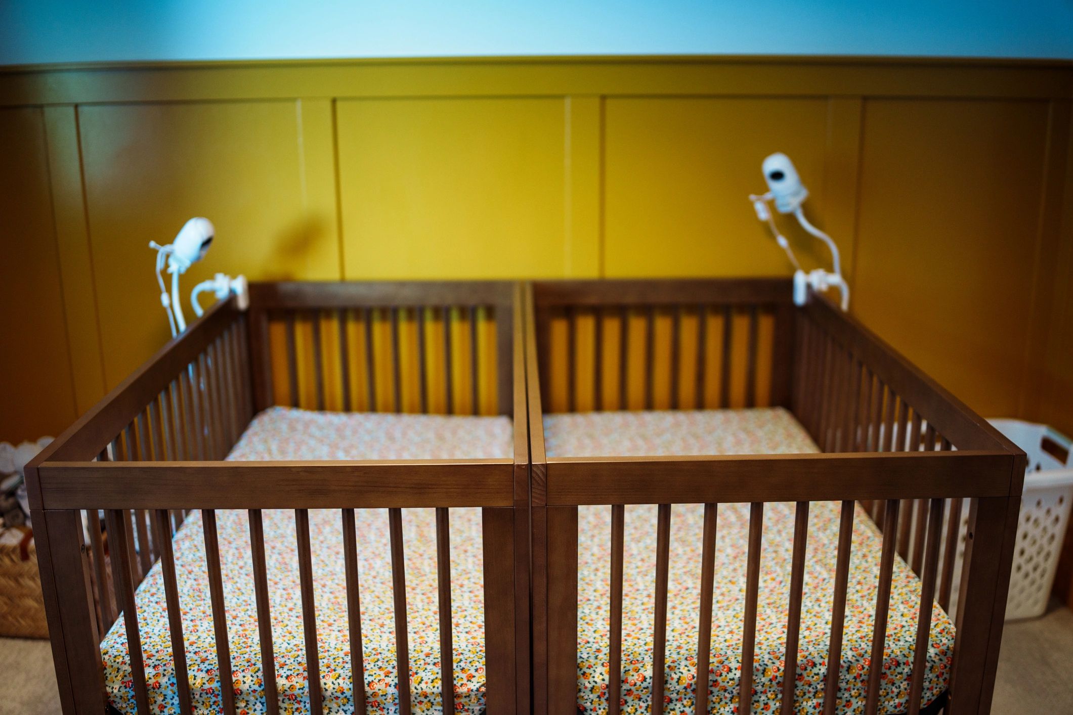Nursery with baby cribs