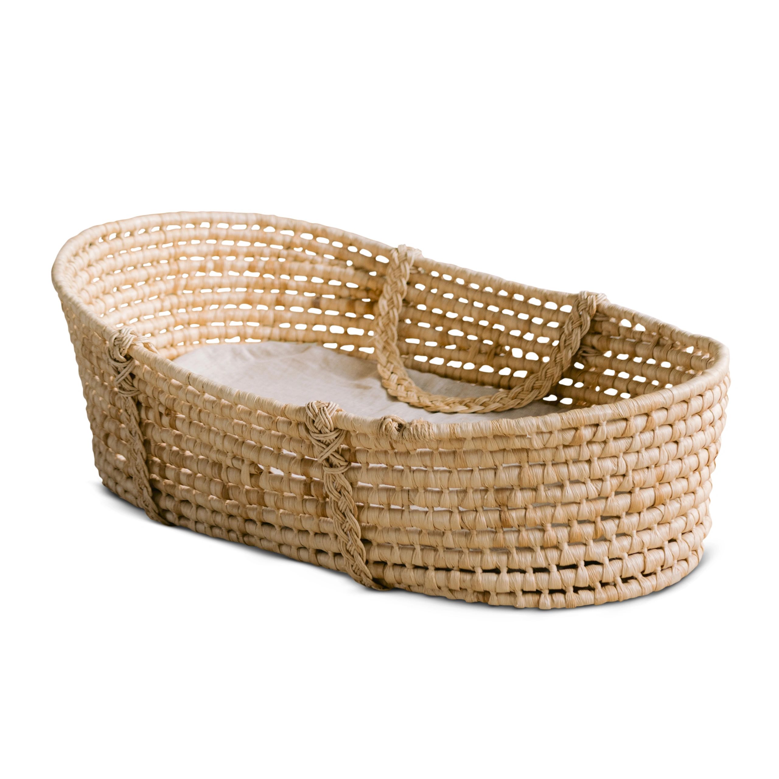 Woven baby Moses basket for a cozy nursery