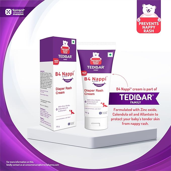 TEDIBAR B4 Nappi Diaper Rash Cream for Babies 75g - Image 3